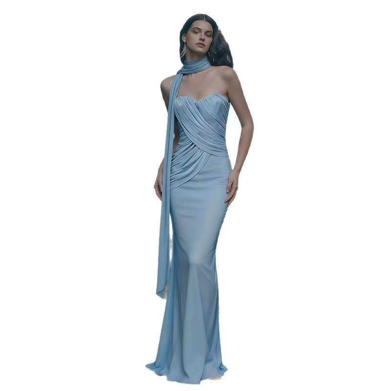 Damen Hochzeitskleid im eleganten Design mit Raffungen und Schößchen R&B