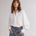 Damen Elegante Bluse mit feinen Stickdetails R&B