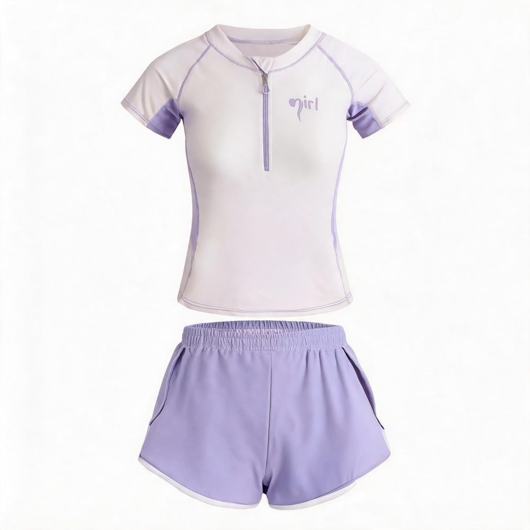 Damen UV-Schutz Bade-Set mit kurzem Arm und kurzer Hose R&B