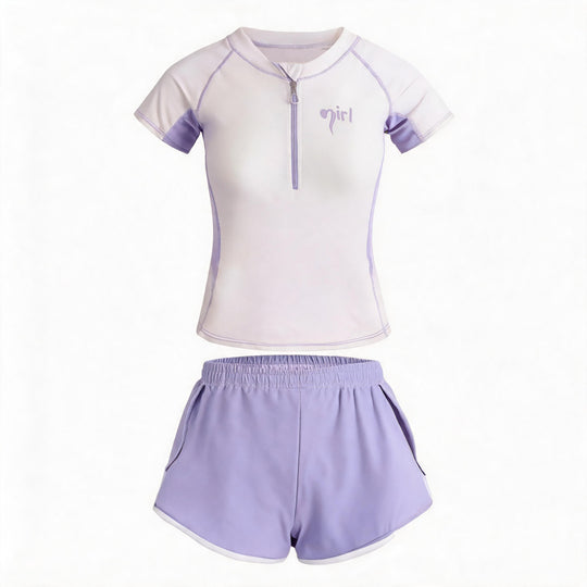 Damen UV-Schutz Bade-Set mit kurzem Arm und kurzer Hose R&B