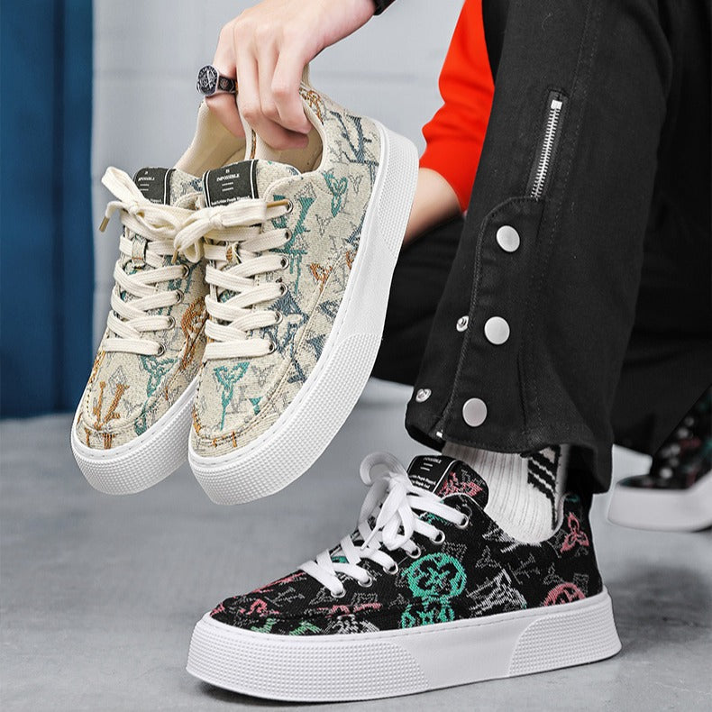 Damen Modische Sneakers mit hochwertiger Canvas-Oberfläche und strapazierfähiger Gummisohle R&B