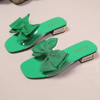 Damen Slippers mit modischem Schleifendesign und transparentem Riemen R&B