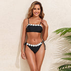 Damen Bandeau-Bikini-Set mit floralem Akzent und verstellbaren Trägern R&B