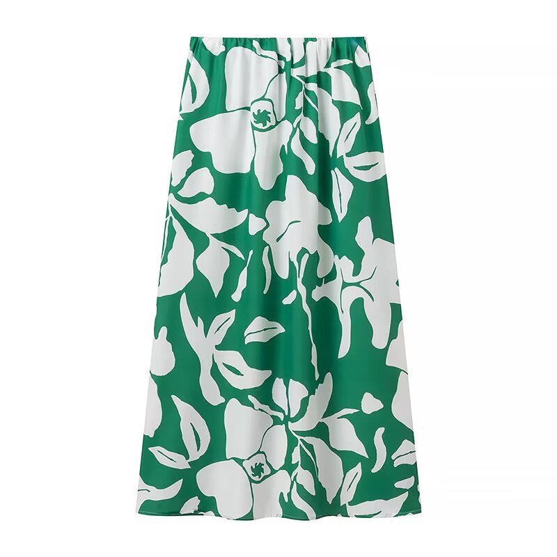 Damen Maxirock mit floralem Design und elastischem Bund R&B