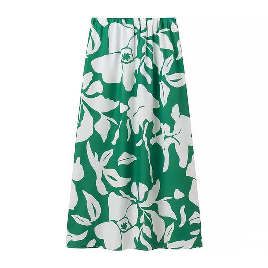 Damen Maxirock mit floralem Design und elastischem Bund R&B