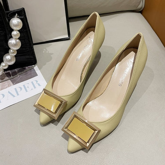 Damen Elegante Ballerinas mit innovativer Schnallenverzierung R&B