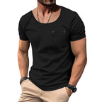 Herren T-Shirt mit praktischer Brusttasche und modernem V-Ausschnitt