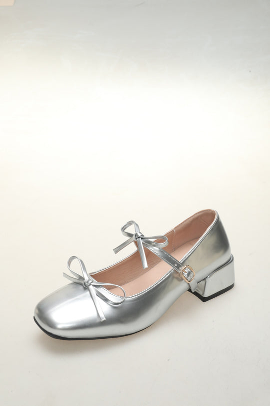 Damen Elegante Ballerinas mit dekorativen Schleifen und hochwertiger Lack-Optik R&B