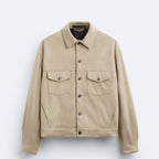 Herren lässige Wildlederjacke mit praktischen Brusttaschen und modernem Schnitt Hedi-Mode