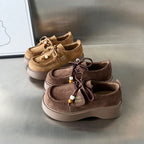 Damen Mokassin-Sneaker mit bequemer Plateau-Sohle und dekorativem Schnürsystem R&B