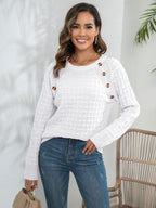 Damen Strickpullover mit strukturiertem Wellenmuster R&B