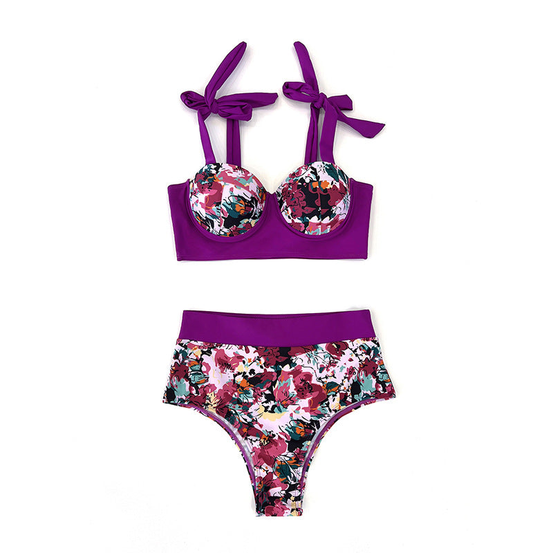 Damen Hochtaillierter Bikini mit elegantem Bustier und raffinierten Schnitt R&B