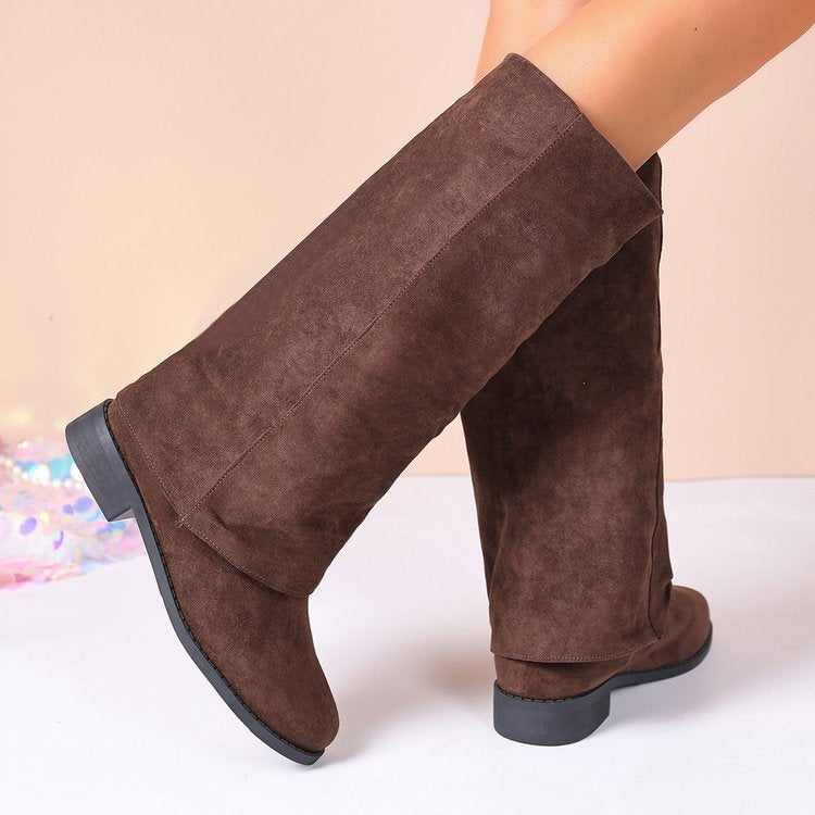 Damen Weiche Winterstiefel aus Veloursleder R&B