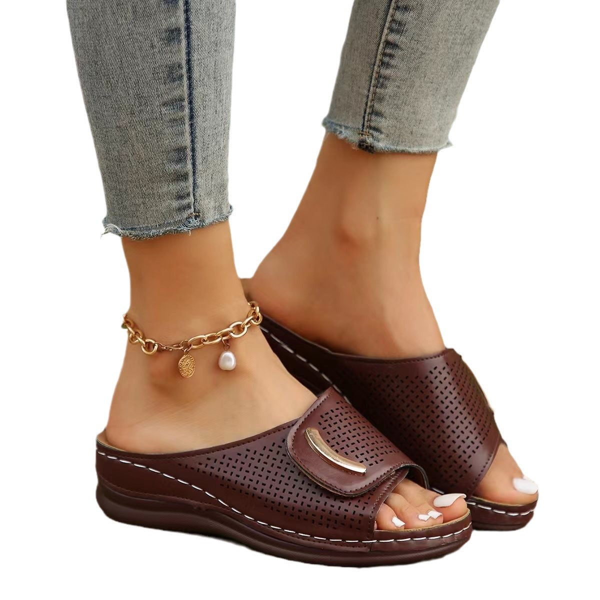 Damen Komfortable und atmungsaktive Plattform-Sandalen R&B
