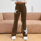 Damen legere Bootcut-Leggings mit Sternen-Motiv R&B
