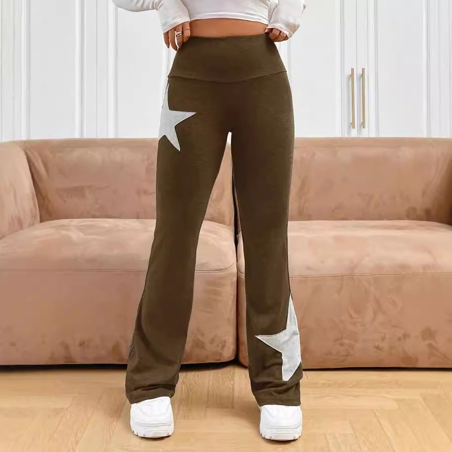 Damen legere Bootcut-Leggings mit Sternen-Motiv R&B