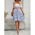 Damen Floral Midi-Rock mit voluminösem Schnitt und elastischem Bund R&B
