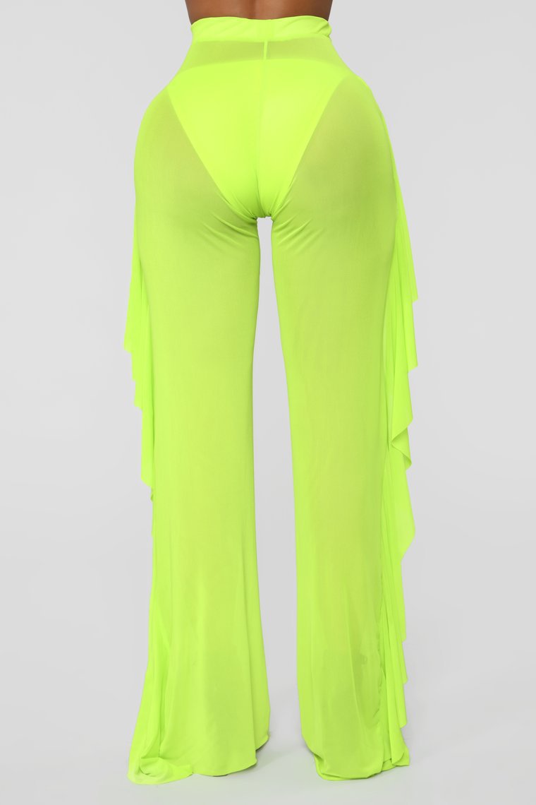 Damen Anziehbare Boho-Hosen mit Rüsche R&B