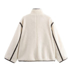Damen fleecegefütterte Übergangsjacke mit hohem Kragen und praktischen Taschen R&B