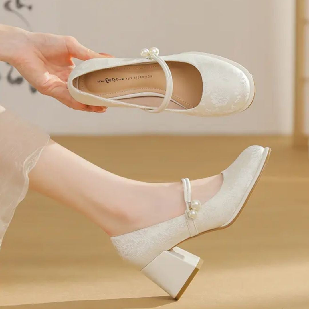 Damen Elegante Ballerinas mit verstellbarem Riemen