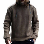 Herren Strickpullover mit Struktur und Kapuze
