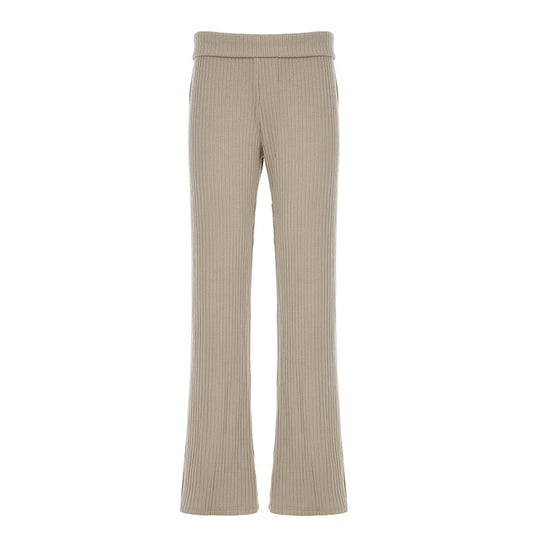 Damen Weite Ripp-Optik Flared-Hose R&B