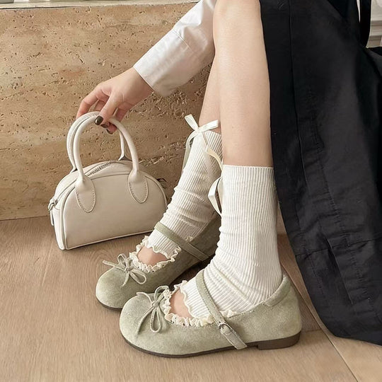 Damen Ballerinas mit dekorativem Rüschenelement und komfortablem Absatz R&B