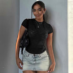 Damen Spitzen-Crop-Top R&B