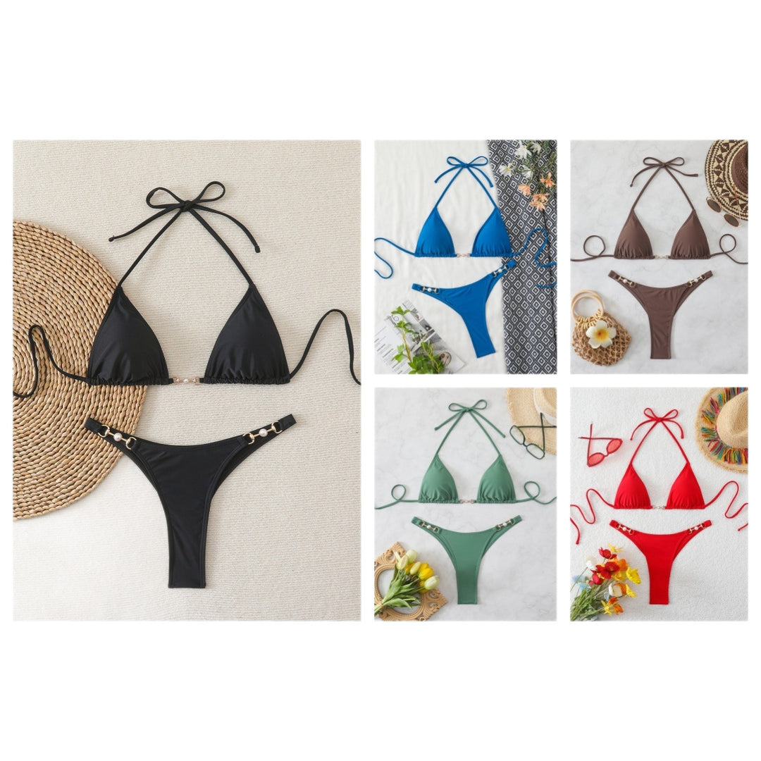 Damen Triangel-Bikini mit eleganten Verzierungen R&B