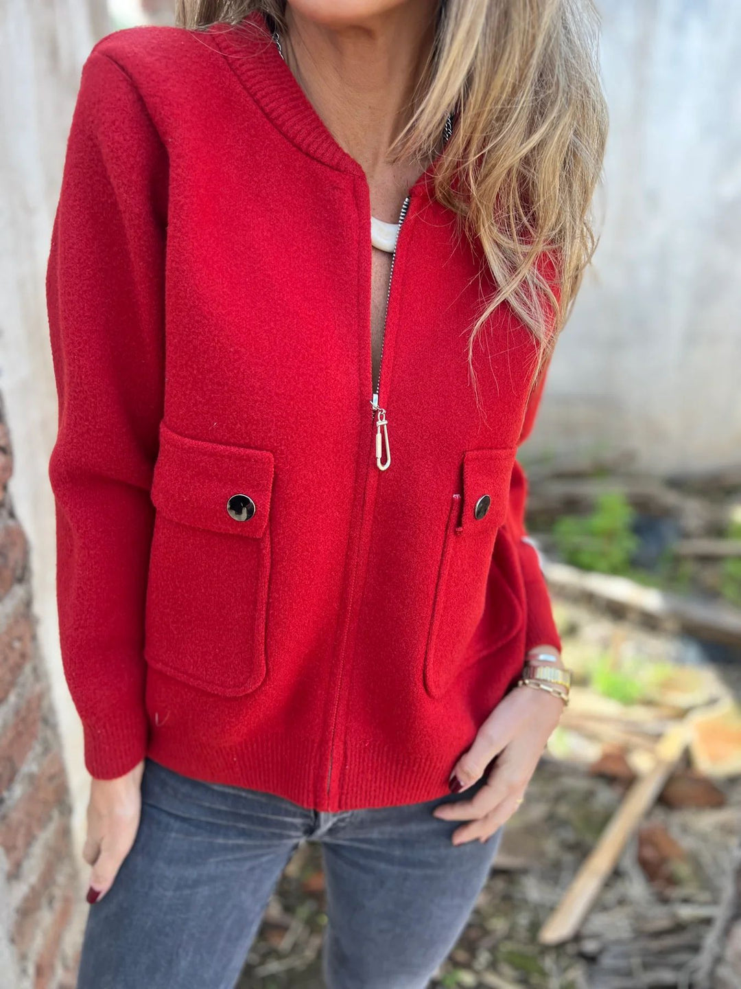 Damen Fleecejacke mit praktischen Taschen und Reißverschluss R&B