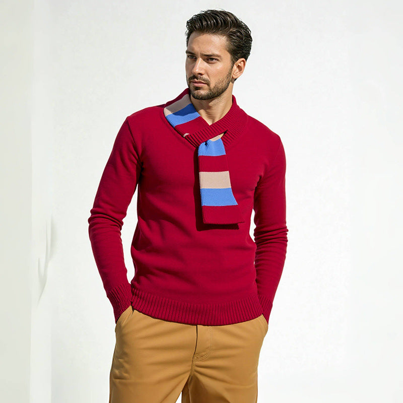 Herren hochwertiger V-Ausschnitt Pullover aus weichem Strickmaterial R&B