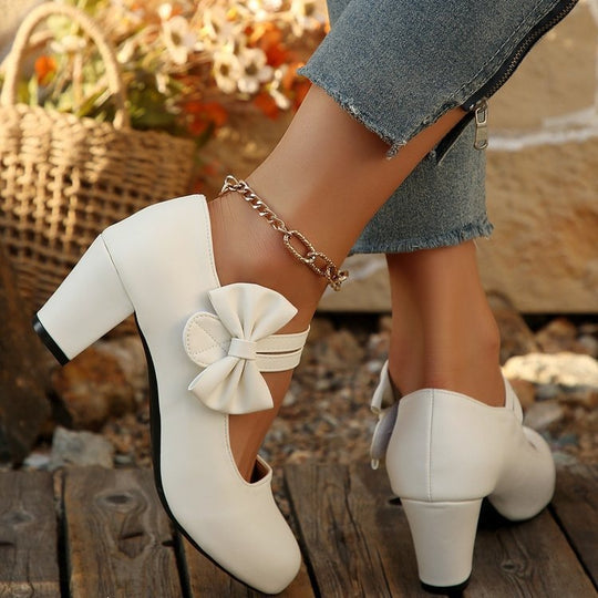Damen Pumps mit verstellbarem Riemen und dekorativem Schleifendetail R&B