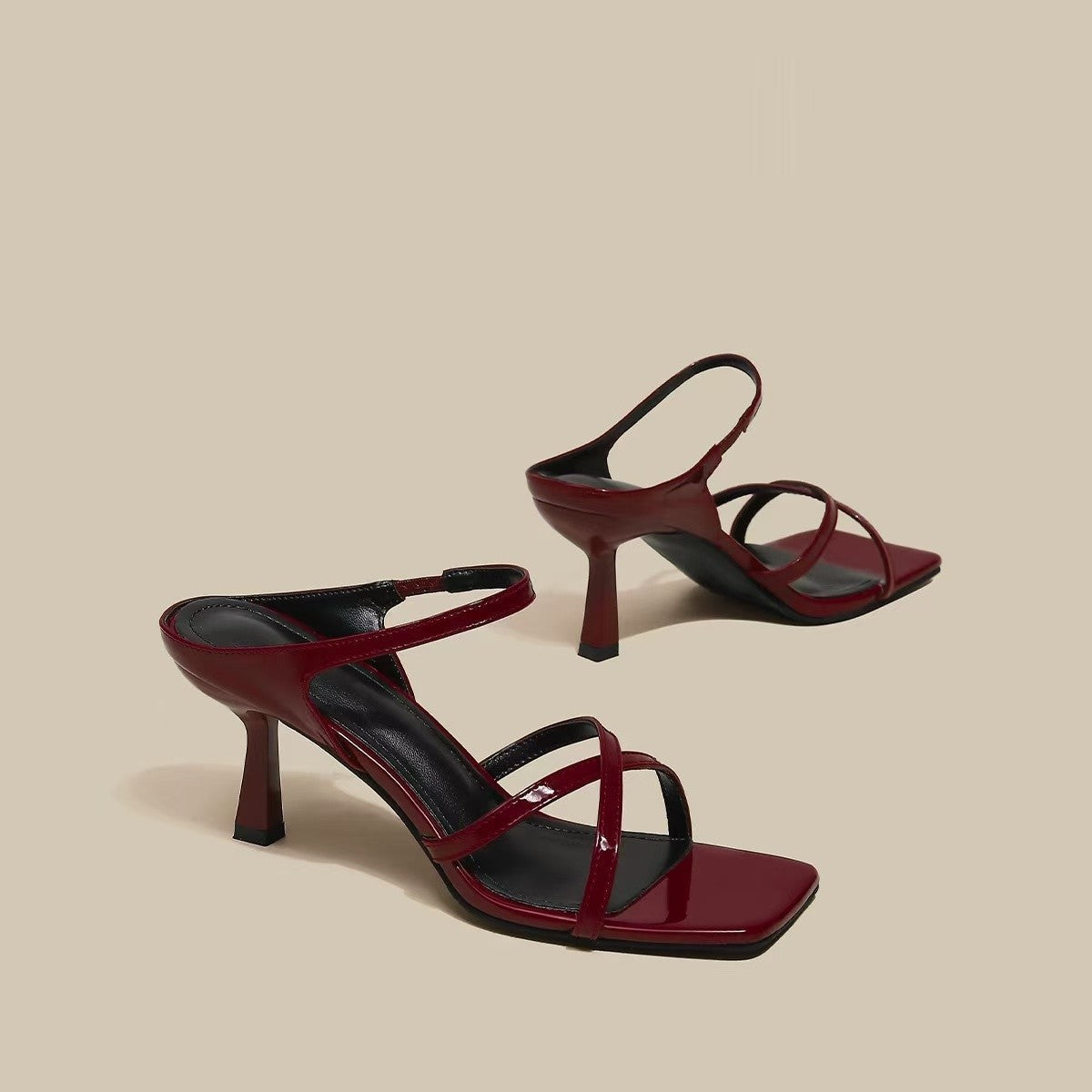 Damen Elegante und verführerische Sling-Sandalen mit schmalem Riemendesign