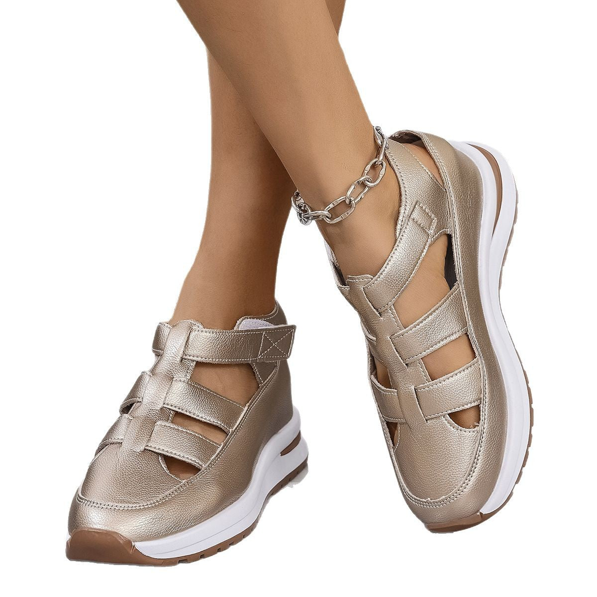 Damen Sportliche Keilsandalen mit atmungsaktiver Konstruktion und rutschfester Sohle R&B