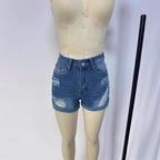 Damen kurze Destroyed Denim-Shorts im lässigen Look mit umgeschlagenen Säumen und stylischen Rissdetails
