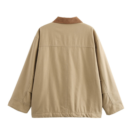 Damen Übergangsjacke mit klassischem Stehkragen und praktischen aufgesetzten Taschen R&B