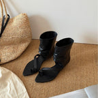 Damen Modische Zehentrenner-Sandalen mit innovativem Falten-Design