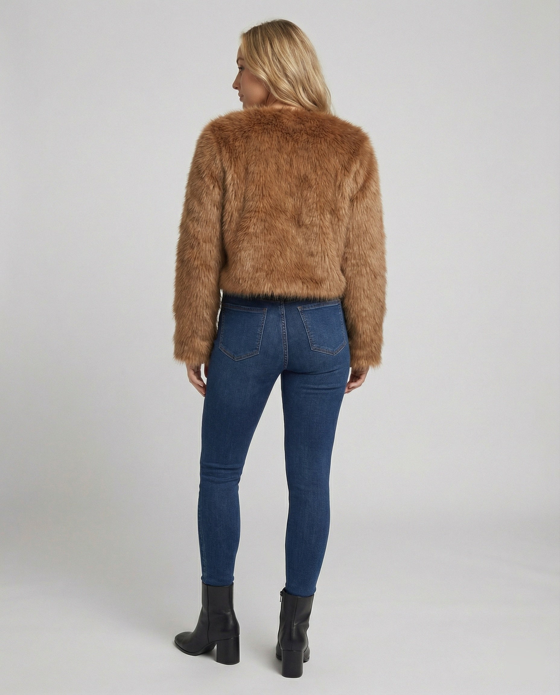 Damen Flauschige Kurzjacke R&B