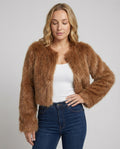 Damen Flauschige Kurzjacke R&B