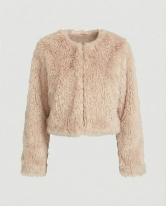Damen Flauschige Kurzjacke R&B
