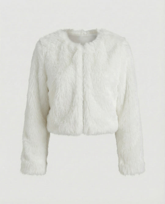 Damen Flauschige Kurzjacke R&B