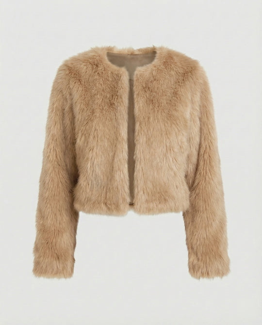 Damen Flauschige Kurzjacke R&B