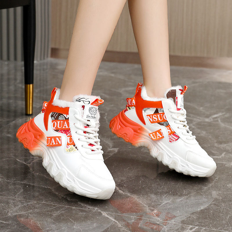 Damen Winterliche High-Top Sneakers mit kuscheligem Innenfutter und modischem Design R&B
