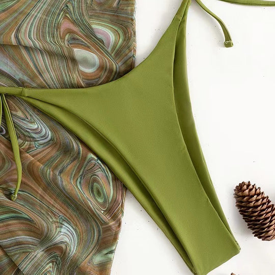 Damen Bikini-Set mit raffiniertem Wickeldesign und dekorativem Oberteil R&B