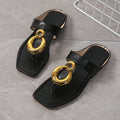 Damen modische Zehentrenner-Sandalen mit luxuriösem Schnallen-Detail und bequemer Fußbettung R&B