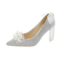 Damen elegante High Heels mit funkelndem Blumendekor R&B