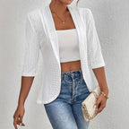 Damen Blazerjacke mit Lochmuster und lässigem Schnitt R&B
