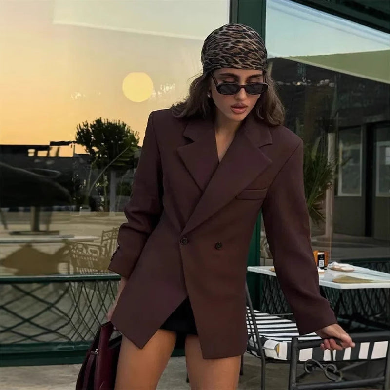 Damen Doppelt verarbeitete Blazerjacke mit elegantem Schnitt und praktischen Taschen R&B