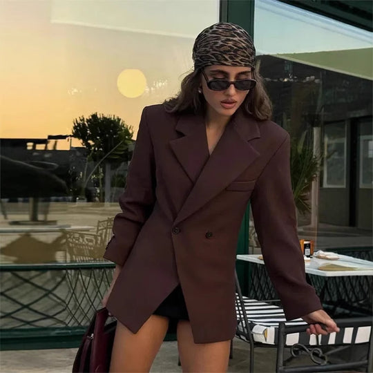 Damen Doppelt verarbeitete Blazerjacke mit elegantem Schnitt und praktischen Taschen R&B