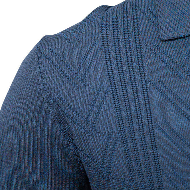 Herren Pullover mit V-Ausschnitt und strukturiertem Design